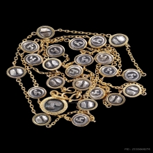 สร้อยทองคำ พร้อมหัวนะโมเงิน เลี่ยมทองหายากมากยุคแรกสวยๆ