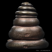 พระปิดตาลวงปู่จันทร์ วัดทุ่งเฟื้อพิมพ์ขมวดมวยเนื้อนวโลหะสวยๆ