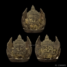 กะลาแกะบูชา 3 เกลอ ราหูอมจันทร์ หลวงพ่อน้อย วัดศรีษะทอง