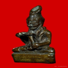 รูปหล่อพระอุปคุต พิมพ์ฤาษีพ่อแก่ เนื้อสำริดทองเหลืองแก่เงิน