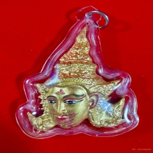 พระลักษณ์หน้าทอง รุ่น 2 หลวงปู่กาหลง(เขี้ยวแก้ว) เพ้นสี