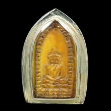 พระพุทธงาแกะหลังนางกวักฐานสิงห์ แกะ 3 ส่วน เนื้องาจัดมาก