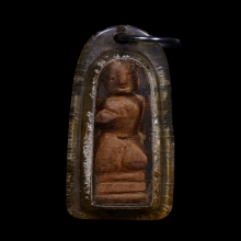 นางกวักไม้แกะ เลี่ยมเก่า