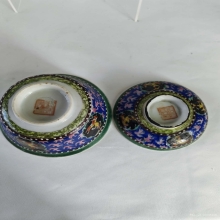 ชามฝาเบญจรงค์