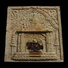 หลวงพ่อแพ พิมพ์ซุ้มหน้าบรรณ เนื้อผง พ.ศ.2537