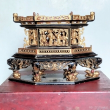 กี๋ไม้โบราณ งานแกะสลักเขียนสีเมืองจีน 