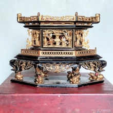 กี๋ไม้โบราณ งานแกะสลักเขียนสีเมืองจีน 