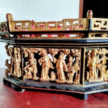 กี๋ไม้โบราณ งานแกะสลักเขียนสีเมืองจีน 