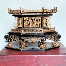 กี๋ไม้โบราณ งานแกะสลักเขียนสีเมืองจีน 