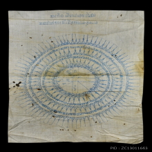 ๙ “ดวงประสูติวัดไทรใหญ่+จารมือ” ผ้ายันต์หลวงพ่อศรีแก้ว ๙