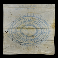 ๙ “ดวงประสูติวัดไทรใหญ่+จารมือ” ผ้ายันต์หลวงพ่อศรีแก้ว ๙