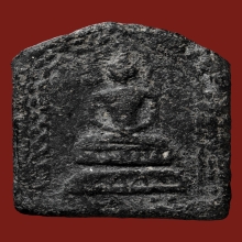 หลวงปู่ทอง วัดราชโยธา ห้าเหลี่ยมมีซุ้ม เนื้อดำ หายาก ปี 2436