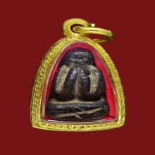 พระปิดตาปั้นลอยองค์หลวงพ่อแก้ว วัดปากทะเล ตลับทอง 