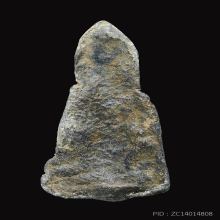 พระเทริดขนนก เนื้อตะกั่วสนิมแดง กรุวัดท่าวุ้ง จ.ลพบุรี