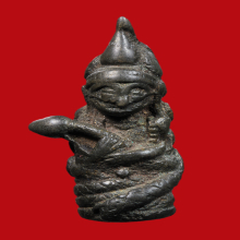 พระอุปคุต ศิลปะเขมร เนื้อสำริดเงิน 