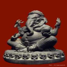 พระบูชาพระพิฆเนศนั่งหัวกะโหลก  หน้าตัก 10 นิ้ว 