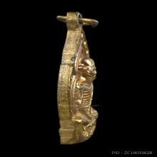 เหรียญเปลวเทียน หลวงพ่อเดิม วัดหนองโพ ปี 2490 กะไหล่ทอง