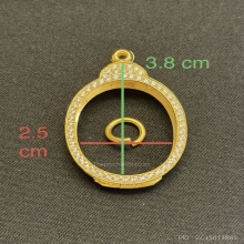 ตลับทองฝังเพชร สภาพเหมือนมือ1 ไม่เคยแขวนใช้ ใส่เหรียญรูปไข่