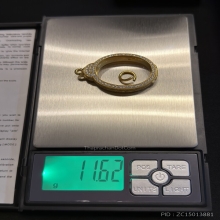 ตลับทองฝังเพชร สภาพเหมือนมือ1 ไม่เคยแขวนใช้ ใส่เหรียญรูปไข่