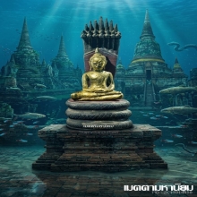 พระพุทธรูป ไม้จำหลักสมัยอยุธยา ราชวงศ์บ้านพลูหลวง ปางนาคปรก