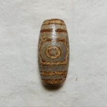 ลูกปัดโบราณหินทิเบต ลาย 3 ตา