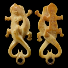 ๙ “ศิลป์สองตัวไขว้+จารพิเศษ” จิ้งจกหลวงพ่อหน่าย บ้านแจ้ง ๙