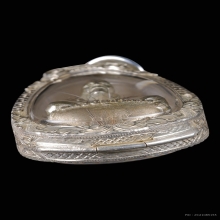 รูปหล่อรุ่นแรก เนื้อเงินพดด้วง หลวงปู่กาหลง เขี้ยวแก้ว