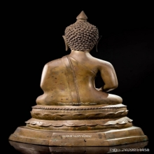 พระพุทธรูปรัชกาลปางสมาธิเพ็ชร เกศบัวตูมหล่อหนาบัวเด้งดินเต็ม