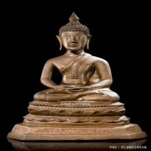 พระพุทธรูปรัชกาลปางสมาธิเพ็ชร เกศบัวตูมหล่อหนาบัวเด้งดินเต็ม