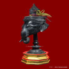 เศียรพระพิฆเนศ วัดหัวลำโพง ปี2536 ขนาดบูชา เนื้อโลหะ หายากมา