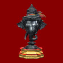 เศียรพระพิฆเนศ วัดหัวลำโพง ปี2536 ขนาดบูชา เนื้อโลหะ หายากมา