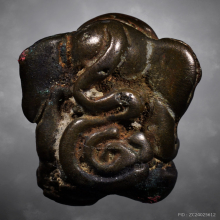 พระพิฆเนศ ศิลป์เขมร พิมพ์ถือตรีศูล เนื้อสัมฤทธิ์