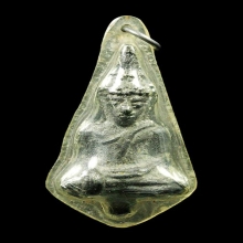 พระยอดธง กรุวัดพลับ พิมพ์ใหญ่ เนื้อชินเงิน