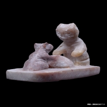 หนูแมวหินแกะหลวงพ่อสนิท วัดลำบัวลอย เนื้อหินสบู่