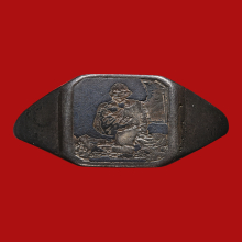 แหวนเงินลงถม หลวงพ่อเดิม วัดหนองโพ พ.ศ.2482