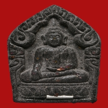 พระขุนแผนฟ้าคำรามเนื้อดำ  รุ่นแรก ฝังตะกรุดเงิน ครูบาออ