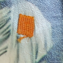 รูปหลวงพ่อเกษม ปี 18 เลี่ยมเก่า กระดาษหนังไก่ มีจีวร