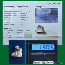 รูปหล่อลพ.แฉล้ม วัดกระโดงทอง เนื้อเงิน อุดมวลสาร ตะกรุดทองคำ