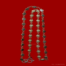 สร้อยนะโมพ่อท่านคล้าย เนื้อเงินลงถม ความยาว 17 นิ้ว