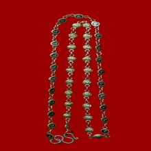 สร้อยนะโมพ่อท่านคล้าย เนื้อเงินลงถม ความยาว 17 นิ้ว