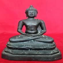 พระบูชาเชียงแสนสิงห์หนึ่ง พิมพ์สมาธิ บัวสองชั้น ขนาด 5 นิ้ว