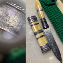 มีดหมอหลวงพ่อกัน วัดเขาแก้ว (ขนาดปากกา) มีจาร