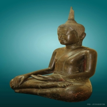พระพุทธรูปนั่ง ศิลปะสมัยอู่ทอง ยุคต้น เนื้อสัมฤทธิ์