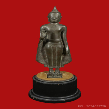 พระพุทธยืน สมัยอู่ทอง พิมพ์หน้าแก่ เนื้อสำริด ยุคต้น 