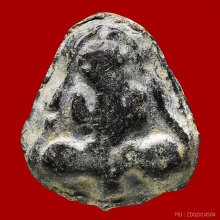 พระปิดตาพิมพ์ 2 หน้า เนื้อตะกั่วสนิมแดงลูกหว้า(ไม่ทราบที่)