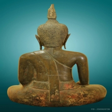 พระพุทธรูปนั่ง ศิลปะสมัยอู่ทอง ยุคต้น เนื้อสัมฤทธิ์
