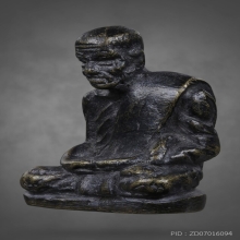 รูปหล่อโบราณเนื้อทองเหลืองรมดำ หลวงพ่อสงฆ์ วัดเจ้าฟ้าศาลาลอย