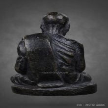 รูปหล่อโบราณเนื้อทองเหลืองรมดำ หลวงพ่อสงฆ์ วัดเจ้าฟ้าศาลาลอย