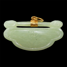 จี้หยกโบราณ เลี่ยมทอง