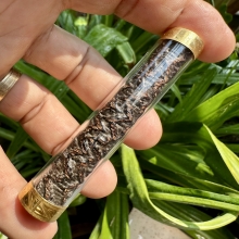 ตะกรุด เนื้อตะกั่ว ลงรักแดง ลายจระเข้ขบฟัน ขนาด 4 นิ้ว